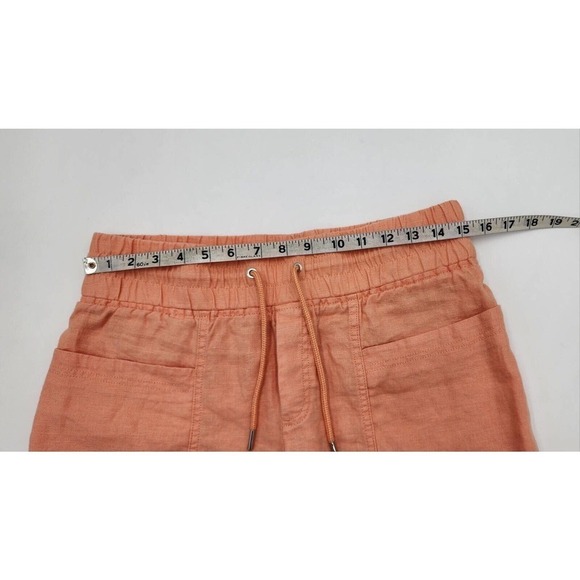 ATHLETA CABO Pull on Drawstring Linen 4" Shorts Cactus Peach Coral Size 4 - Picture 5 of 10